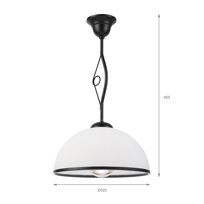Stropni luster na štapu RETRO 1xE27/60W/230V crna/bijela