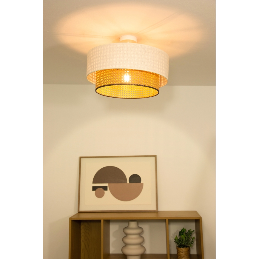 Stropni luster NATIA 1xE27/60W/230V bijela/smeđa