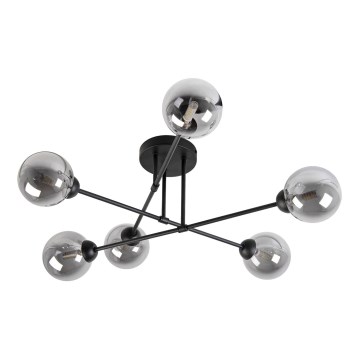 Stropni luster OBSIDIAN 6xG9/10W/230V crna/zadimljena siva
