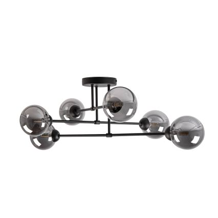 Stropni luster OBSIDIAN 6xG9/10W/230V crna/zadimljena siva