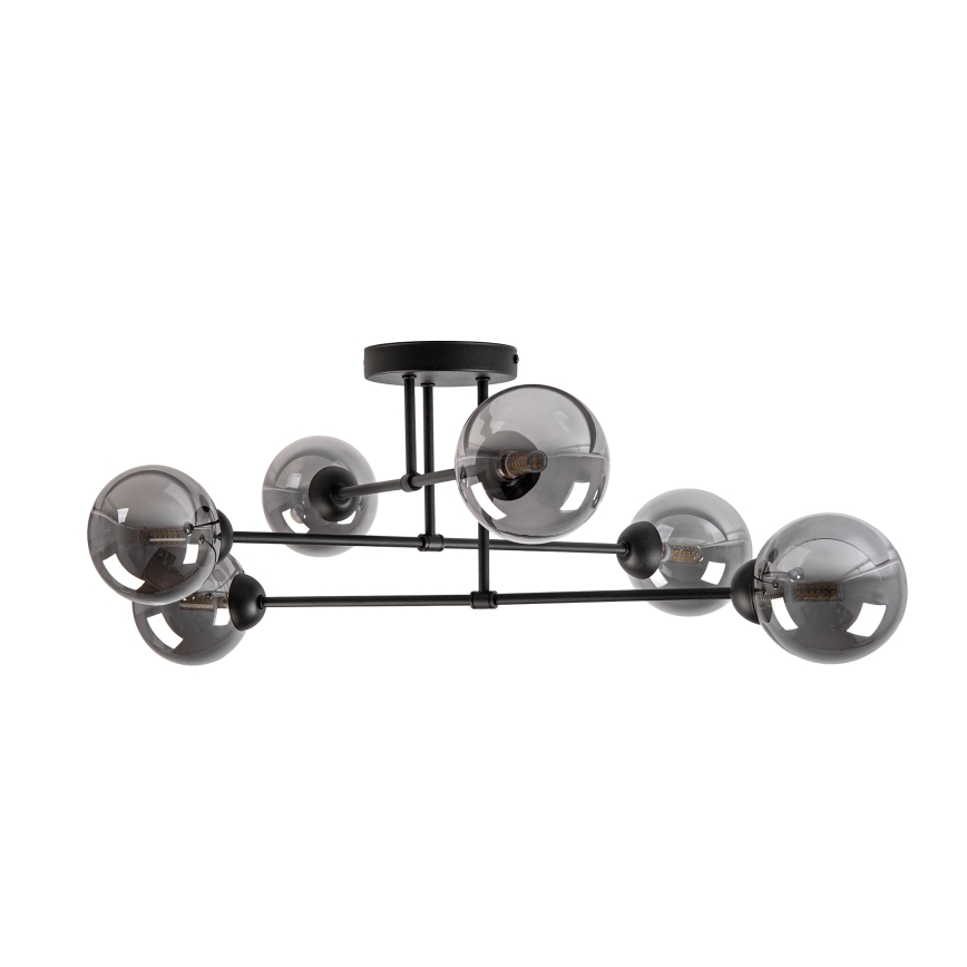 Stropni luster OBSIDIAN 6xG9/10W/230V crna/zadimljena siva