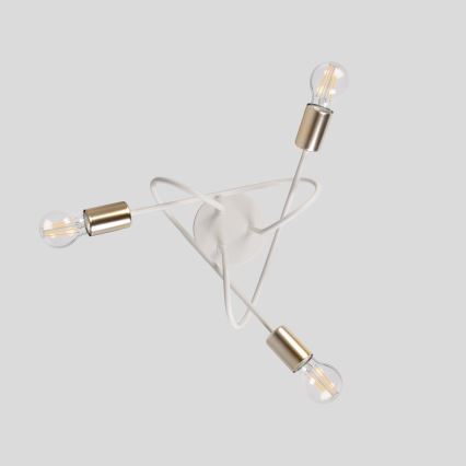 Stropni luster OXFORD 3xE27/15W/230V mesing/bijela