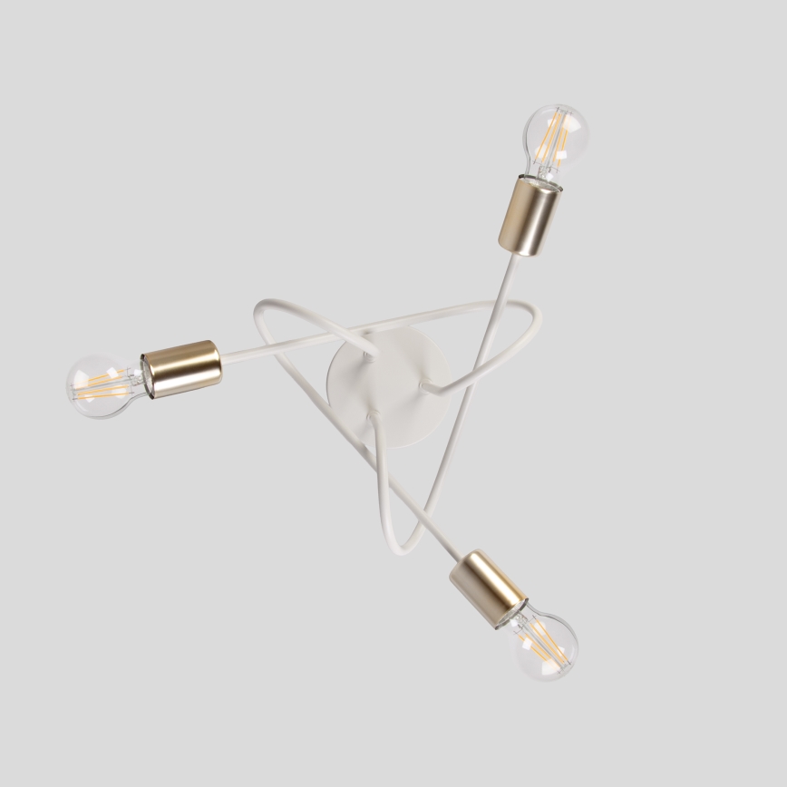 Stropni luster OXFORD 3xE27/15W/230V mesing/bijela