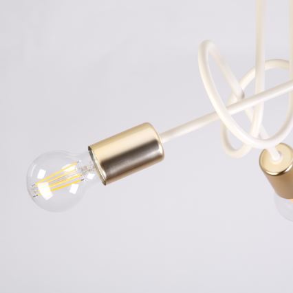 Stropni luster OXFORD 3xE27/15W/230V mesing/bijela