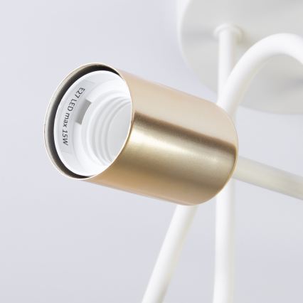 Stropni luster OXFORD 3xE27/15W/230V mesing/bijela