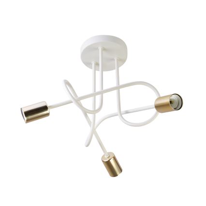 Stropni luster OXFORD 3xE27/15W/230V mesing/bijela