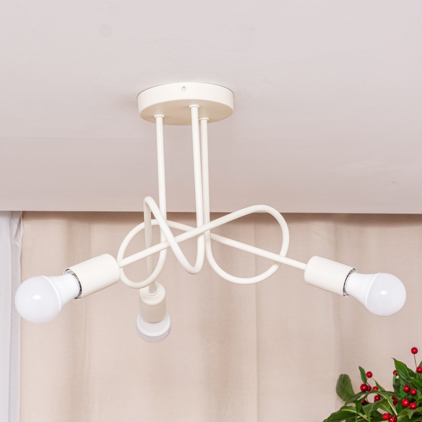 Stropni luster OXFORD 3xE27/15W/230V u krem boji