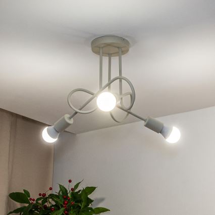 Stropni luster OXFORD 3xE27/15W/230V u krem boji