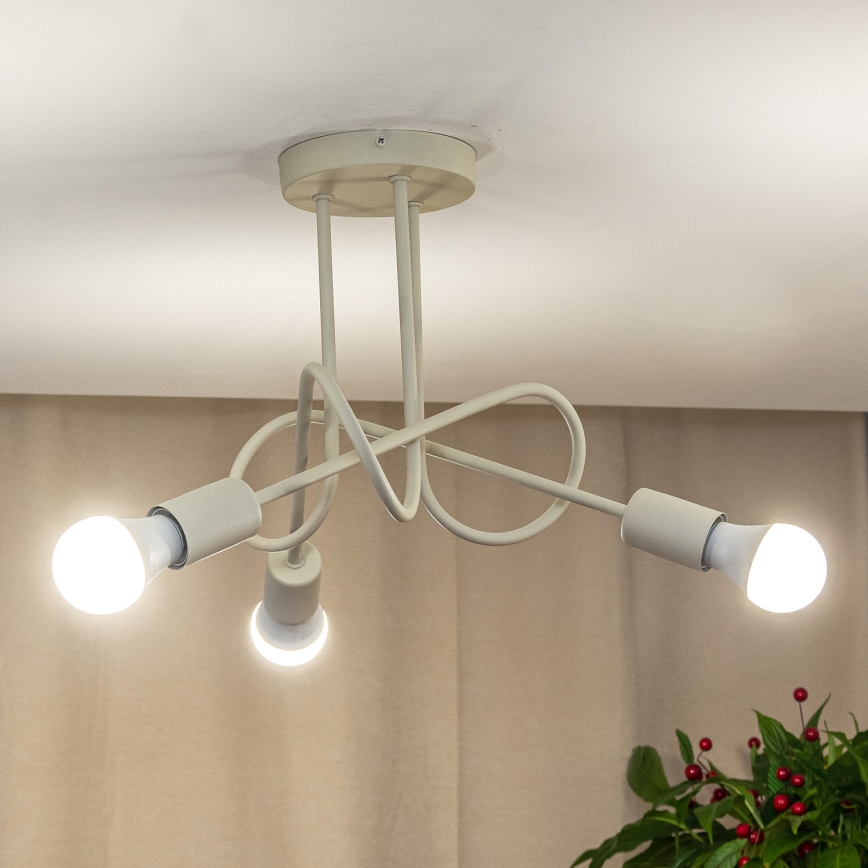 Stropni luster OXFORD 3xE27/15W/230V u krem boji