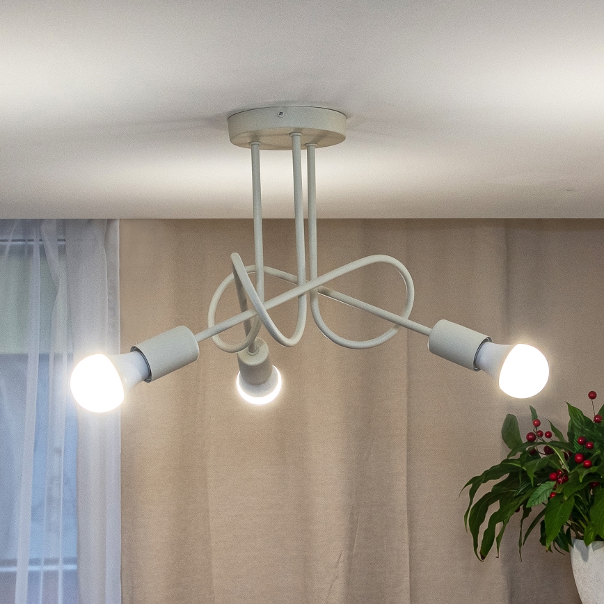 Stropni luster OXFORD 3xE27/15W/230V u krem boji