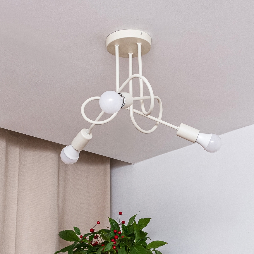 Stropni luster OXFORD 3xE27/15W/230V u krem boji