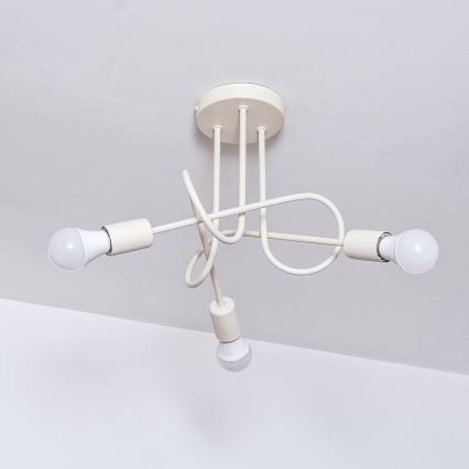 Stropni luster OXFORD 3xE27/15W/230V u krem boji