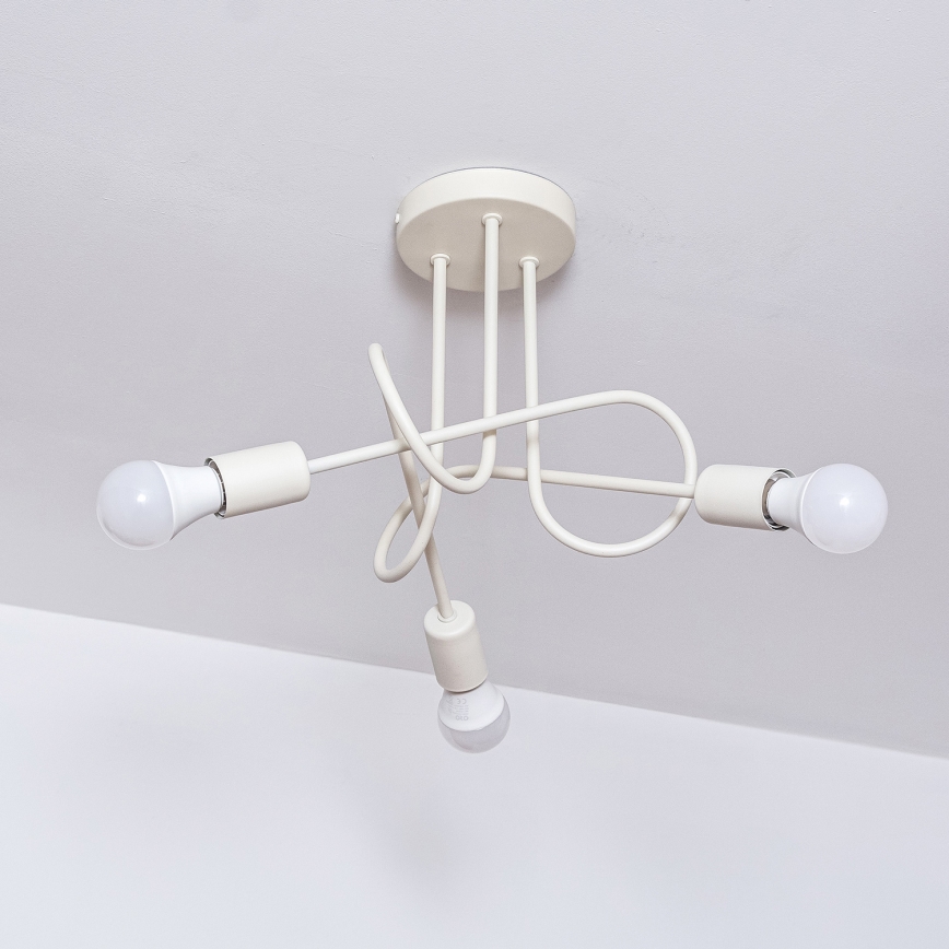 Stropni luster OXFORD 3xE27/15W/230V u krem boji