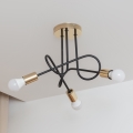 Stropni luster OXFORD 3xE27/15W/230V zlatna/crna