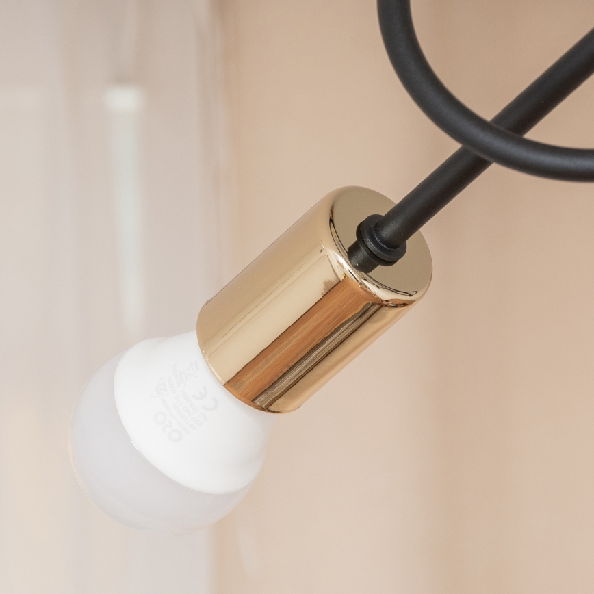 Stropni luster OXFORD 3xE27/15W/230V zlatna/crna