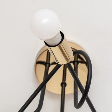 Stropni luster OXFORD 3xE27/15W/230V zlatna/crna