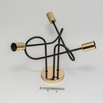 Stropni luster OXFORD 3xE27/15W/230V zlatna/crna