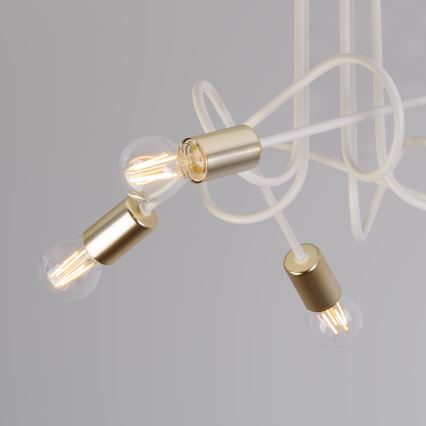 Stropni luster OXFORD 5xE27/15W/230V mesing/bijela