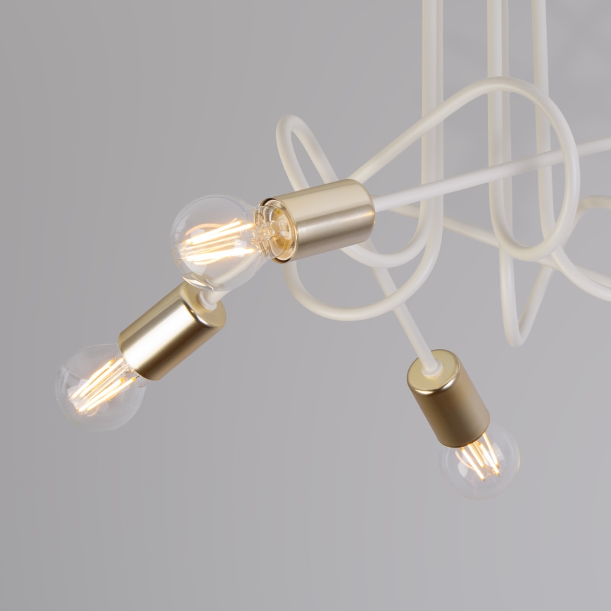 Stropni luster OXFORD 5xE27/15W/230V mesing/bijela