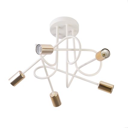 Stropni luster OXFORD 5xE27/15W/230V mesing/bijela
