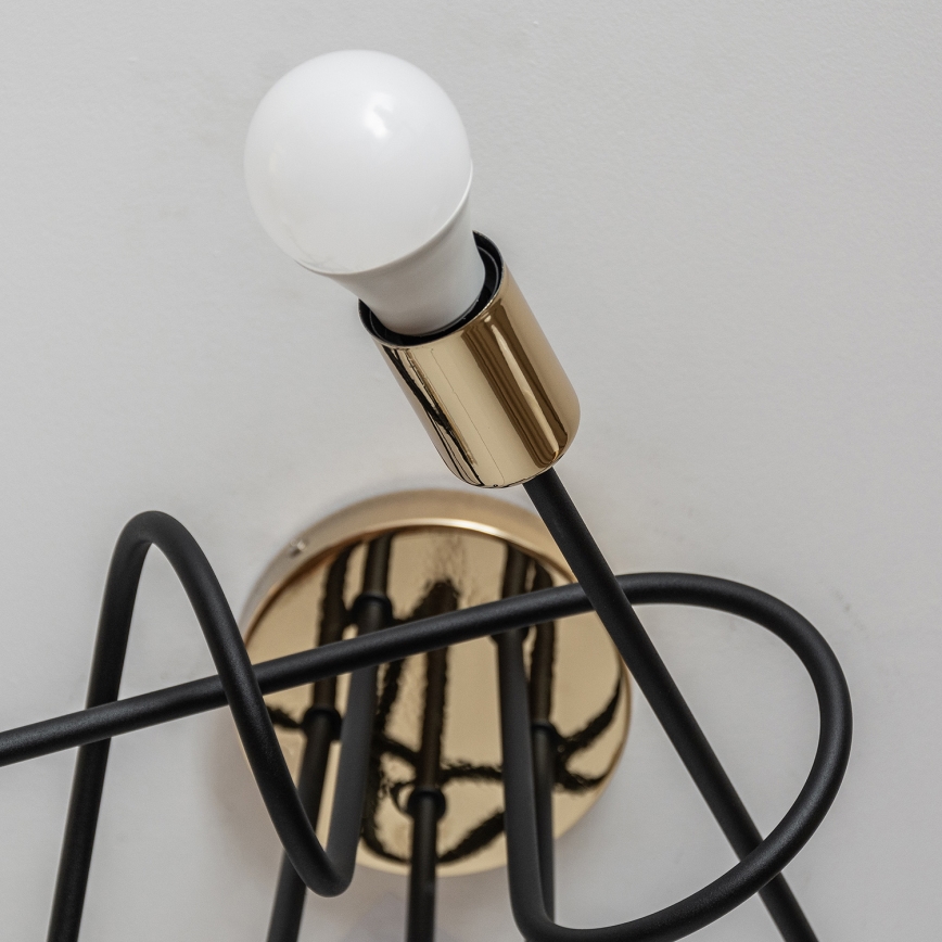 Stropni luster OXFORD 5xE27/15W/230V zlatna/crna