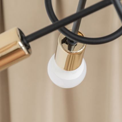 Stropni luster OXFORD 5xE27/15W/230V zlatna/crna