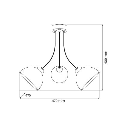 Stropni luster QUEEN 3xE27/15W/230V crni