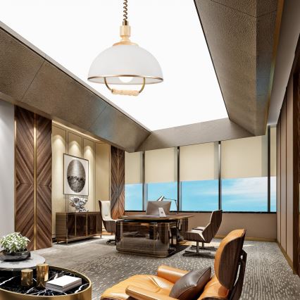 Sklopiva lampa RAMONA 1xE27/60W/230V bež/svijetlo smeđa/borovina