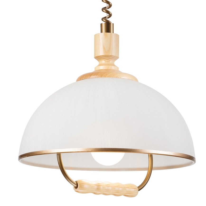 Sklopiva lampa RAMONA 1xE27/60W/230V bež/svijetlo smeđa/borovina