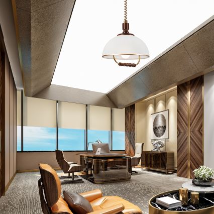 Sklopiva lampa RAMONA 1xE27/60W/230V bež/tamno smeđa/borovina