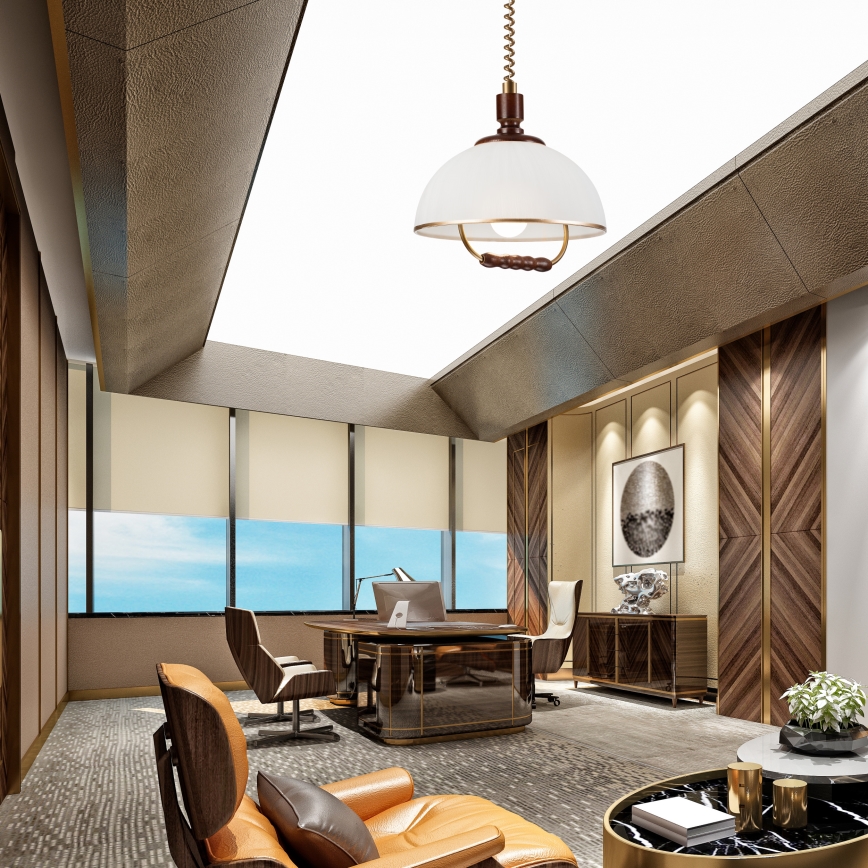 Sklopiva lampa RAMONA 1xE27/60W/230V bež/tamno smeđa/borovina