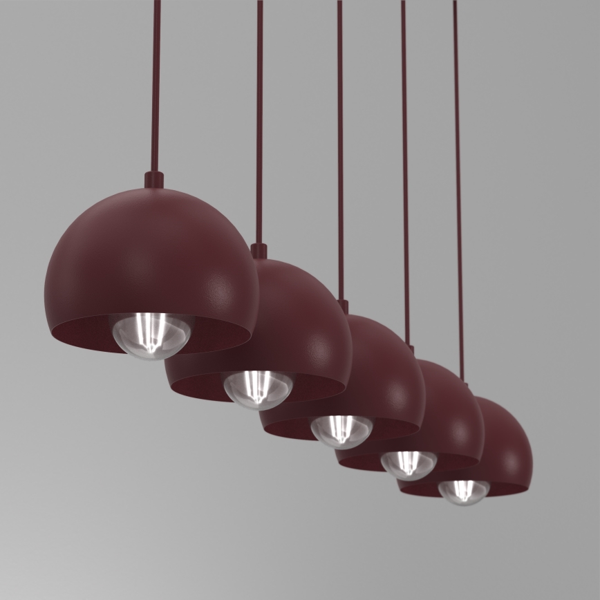 Stropni luster SOOL 5xE27/15W/230V bordo