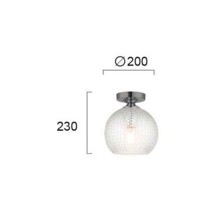 Stropni luster TALISA 1xE27/40W/230V crni krom