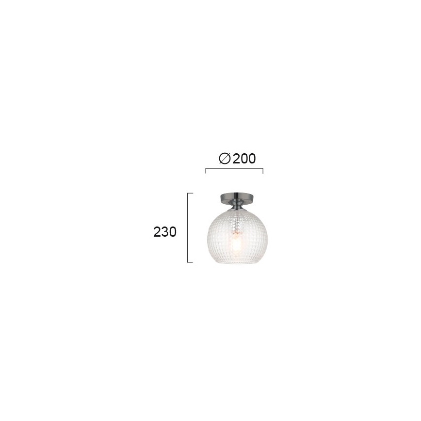 Stropni luster TALISA 1xE27/40W/230V crni krom
