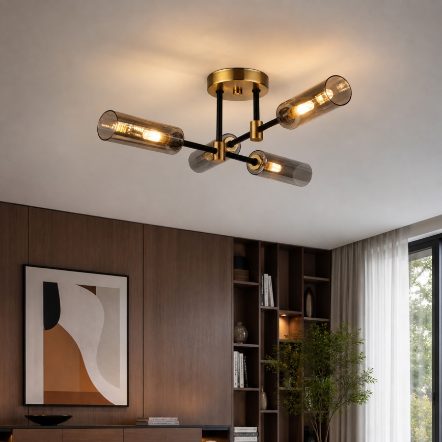 Stropni luster TESSA 4xG9/5W/230V mesing/dimljeno-crna