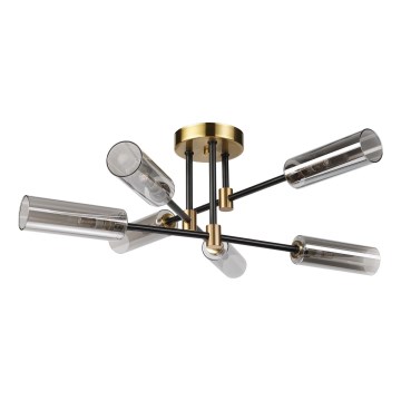 Stropni luster TESSA 6xG9/5W/230V mesing/zadimljeno-crna