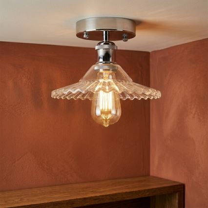 Stropni luster TRISH 1xE27/15W/230V, sjajni krom/prozirno
