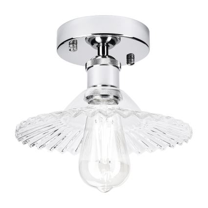 Stropni luster TRISH 1xE27/15W/230V, sjajni krom/prozirno