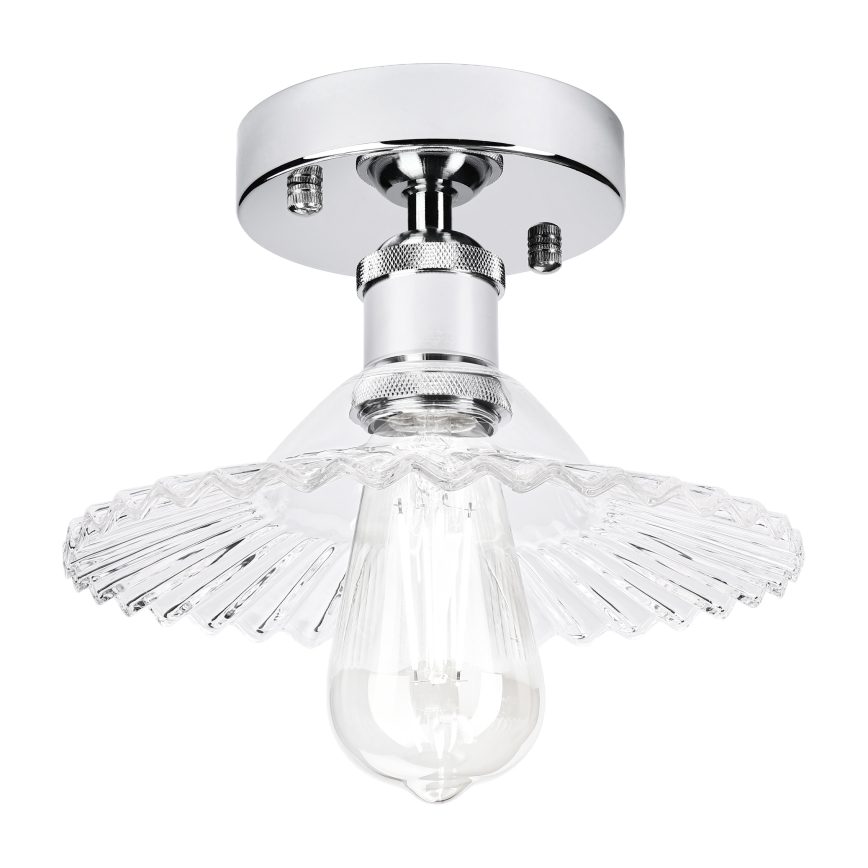 Stropni luster TRISH 1xE27/15W/230V, sjajni krom/prozirno