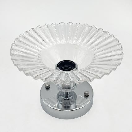 Stropni luster TRISH 1xE27/15W/230V, sjajni krom/prozirno