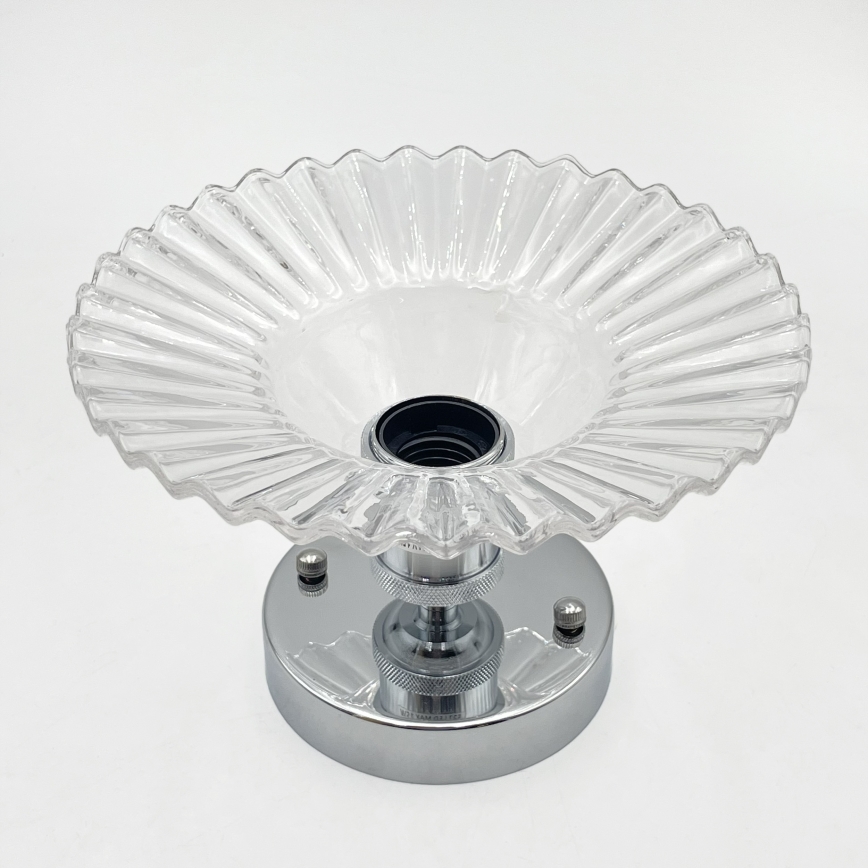 Stropni luster TRISH 1xE27/15W/230V, sjajni krom/prozirno