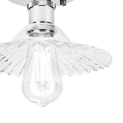 Stropni luster TRISH 1xE27/15W/230V, sjajni krom/prozirno