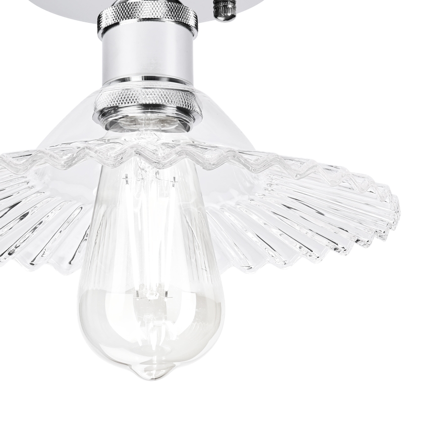 Stropni luster TRISH 1xE27/15W/230V, sjajni krom/prozirno