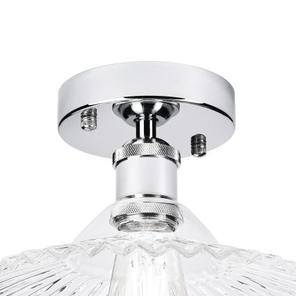 Stropni luster TRISH 1xE27/15W/230V, sjajni krom/prozirno
