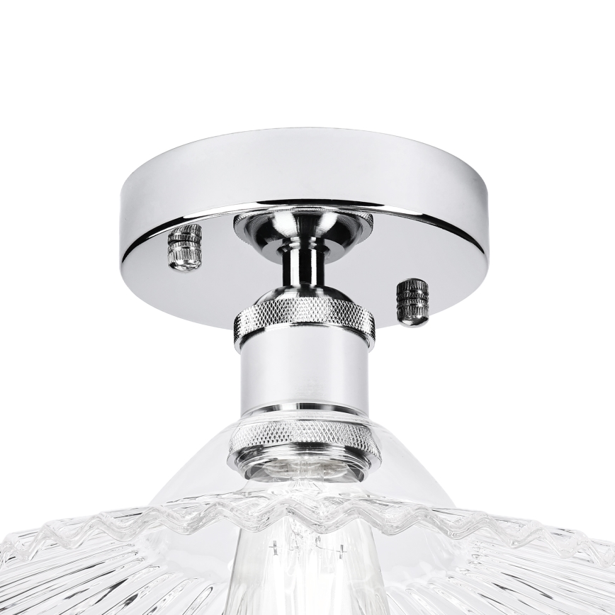 Stropni luster TRISH 1xE27/15W/230V, sjajni krom/prozirno