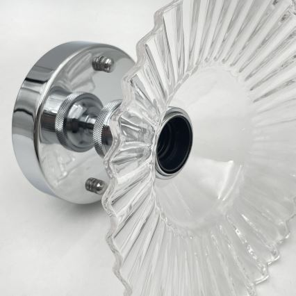 Stropni luster TRISH 1xE27/15W/230V, sjajni krom/prozirno