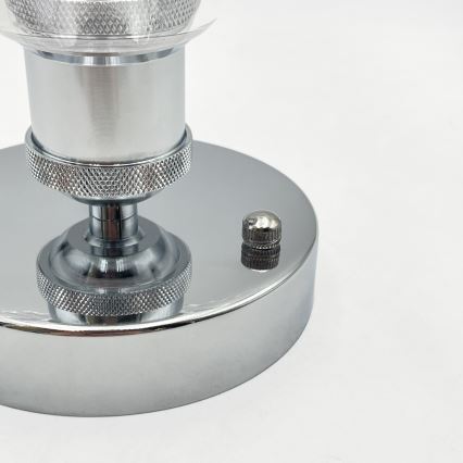 Stropni luster TRISH 1xE27/15W/230V, sjajni krom/prozirno