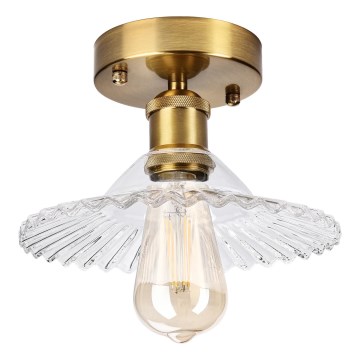 Stropni luster TRISH 1xE27/15W/230V zlatni/proziran
