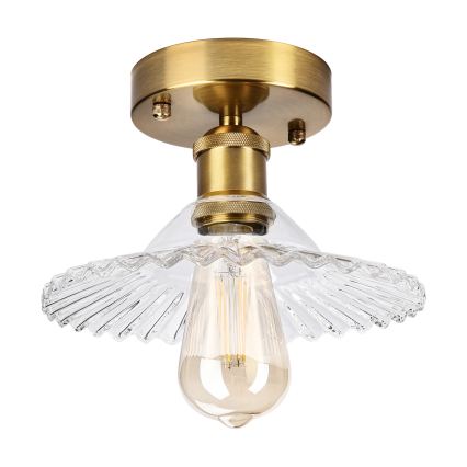 Stropni luster TRISH 1xE27/15W/230V zlatni/proziran