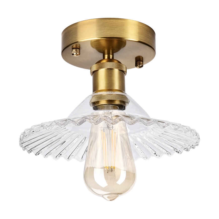 Stropni luster TRISH 1xE27/15W/230V zlatni/proziran